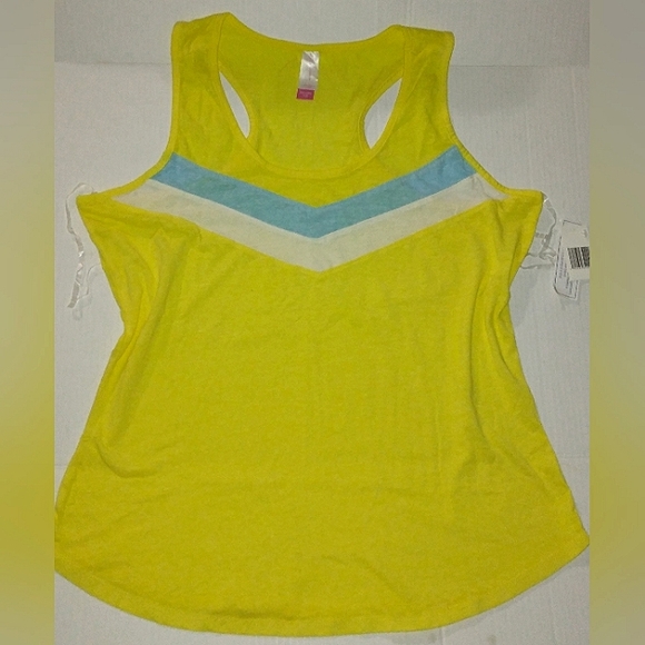 ☆NWT☆JR Plus Size NOBO/No Boundaries Yellow Racerback Colorblock Tank Top~2X(19) - Picture 1 of 12